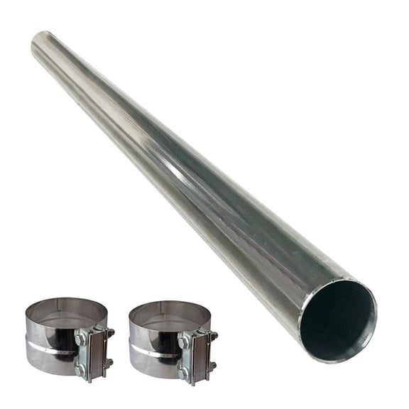 Colt Exhaust | Stainless Steel 3.5" Straight Exhaust Pipe 5-Foot Length | Universal Fit | Includes Two Band Clamps