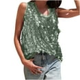 thumbnail image 4 of Giftesty Women's Sparkle Sequin Solid Color Crew Neck Sleeveless Loose Fit Casual Tank Top for Daily Wear, 4 of 9