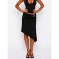 thumbnail image 4 of LMLYSoH Women's Flowy Midi Skirts Fashionable Casual Hardware Decor Elastic Waist Asymmetrical Hem Skirt, 4 of 7