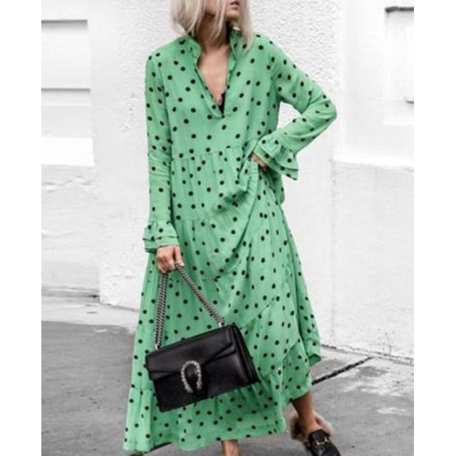 Robe de Soirée Longue à Manches Longues à Manches Longues pour Femme