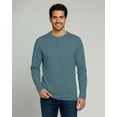 thumbnail image 4 of Real Essentials 3 Pack: Men's Cotton Long Sleeve Henley T-Shirt - Casual Work Activewear Tee (Available In Big & Tall), 4 of 4