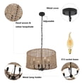 thumbnail image 3 of Miumaeov 4-Light Rattan Chandeliers 20" Hand Woven Bohemian Pendant Chandelier Light Fixture for Kitchen Island Living Room Bedroom Hallway Foyer, 3 of 12