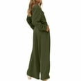 thumbnail image 4 of SDNall Womens Solid Color Round-Neck Elastic Waist Pockets Loose Jumpsuit, 4 of 8
