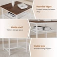 thumbnail image 5 of GZXS Square Pub Table Set, Industrial Bar Table with 2 Barstools & Backrest, 3 Piece Dining Room Set for Small Space, Breakfast Nook, Brown+White, 5 of 7