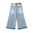 thumbnail image 2 of KIDSCOOL SPACE Girls Flare Jeans,Little Big Girl Ripped Wide Leg Summer Denim Pants, 2 of 6