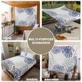 thumbnail image 6 of Blue White Large Tapestry for Bedroom Wall Hanging Tapestry, Abstract Grey Chrysanthemum Flower Floral Ceiling Backdrop Tapestries Poster Blanket Wall Decor for Teens Room Living Room Dorm 86" x 104", 6 of 8