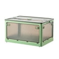 thumbnail image 1 of Clothes Storage Box Clear Transparent 4 Way Opening Bottom Pulley Design Plastic PET Storage Container for Home Brown Green Medium 47.5x35.5x24, 1 of 5