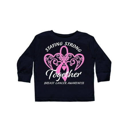 

Inktastic Staying Strong Together with Pink Breast Cancer Ribbon Gift Toddler Boy or Toddler Girl Long Sleeve T-Shirt