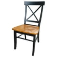 thumbnail image 1 of X-Back Chair - with Solid Wood Seat-Color:Black / Cherry,Quantity:Set of 2, 1 of 1