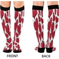 thumbnail image 2 of FREEAMG 1 Pair Lovely Love Heart Compression Socks for Women Men,Knee High Stockings for Athletic Sports,Running,Travel, 2 of 7