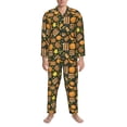 thumbnail image 3 of Cauagu Autumn Harvest Pumpkin Basket Print Men's Long-Sleeve Pajama Set,Soft Button-Front 2Pjs for Men Long Sleeve Men’s Sleepwear-X-Large, 3 of 7