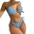 thumbnail image 4 of Afdoent Women's Bikini Sets Women Swimwear Bikinis Solid Swimsuit Ladies Halter Two Piece Swimwears Tankinis Set Vintage Swimwear, 4 of 7