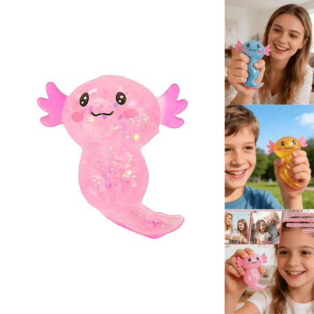 Axolotl Stress Ball for Kids | Squishy Sensory Fidget Toy | Glitter Salamander Squishy | Molasses Gel Stretch Ball | Ultra Squishy Slow Rise | Stress Relief Party Favor Pink Axolotl Stress Ball for Kids | Squishy Sensory Fidget Toy | Glitter Salamander Squishy | Molasses Gel Stretch Ball | Ultra Squishy Slow Rise | Stress Relief Party Favor Pink