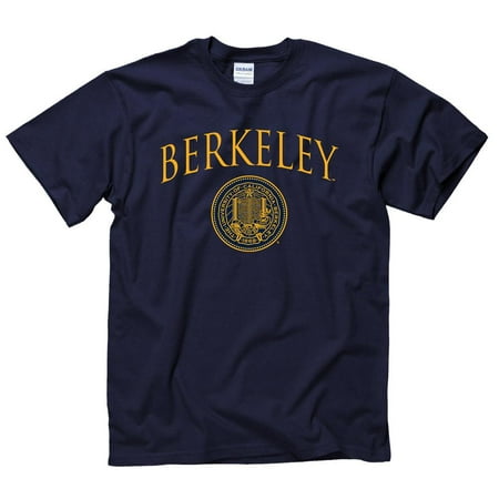 U.C. Berkeley Arch & Seal Pin Font T-Shirt - Navy (Best Uc Colleges In California)