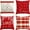 Red, variant on Valentine''s Day Red and White Love Throw Pillow Covers, 18 x 18 Inch Hello Valentine Plaid Wedding Cushion Case Decoration for Sofa Couch Set of 4