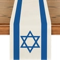 thumbnail image 2 of Jiibva Hexagram Hanukkah Table Runner, Star of David Jewish Chanukah Holiday Kitchen Dining Table Decoration for Passover Hanukkah Home Party Decor, 2 of 3