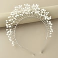 thumbnail image 2 of Namzi Bridal Flower Wedding Hair Pins Crystal Pearl Hair Combs Clips Headpiece Gold Wedding Hair Accessories Jewelry with Rhinestone for Brides Bridesmaids Women Girls (Silvery B), 2 of 2