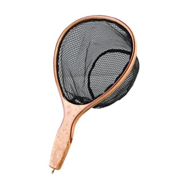 Red de Pesca con Mango de Madera, Accesorio Ergonómico, Herramienta para Pescadores, Red de Pesca de Malla, Red para Capturar Peces en Embarcaciones D