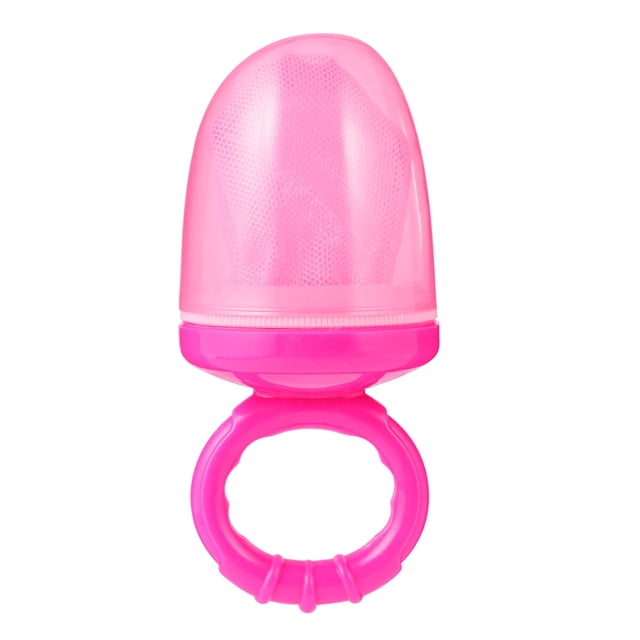 EeaseMX Chupete calmante de frutas y verduras, bolsa de malla para masticar, alimentador para bebés mayores de 6 meses (rosa)