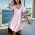thumbnail image 4 of Nightgowns for Women Satin Chemise Nightie Slips Sleep Plus Size Dresses for Women,Pink,M, 4 of 5
