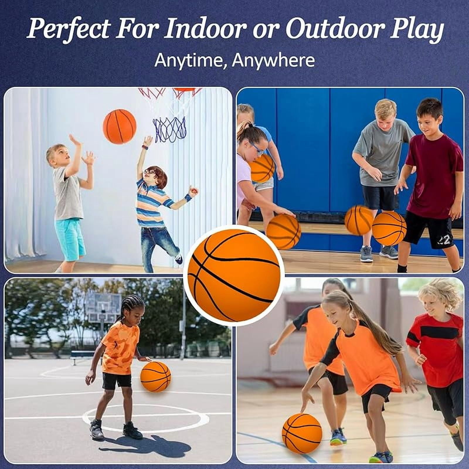 Silent Basketball and Hoop Set, Indoor Silent Basketball, 2025 Upgrade Quiet Foam Indoor Training Ball with Wall Mount Hoop, No Noise with Foldable Hoop, Ball Frame for Kids Teens Adult (No.5/11.8in)