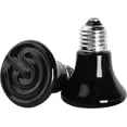 thumbnail image 1 of HAHDAXIA 75W Mini Reptile Heat Lamp Bulb(2 Pack) E26/E27 Base,AC110V,Pet Infrared Ceramic Heat Emitter, or Reptile Like Lizard,Tortoise,Brooder Coop, Aquarium,Snake,No Light,Black (75W), 1 of 7