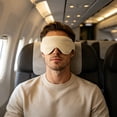 thumbnail image 5 of Topukaiba Cotton Sleep Eye Mask, Blackout Light Blocking for Side Sleepers, Quiet Soft Adjustable Strap, 26.77"x4.92" Travel Nap Mask, Suitable for Work Nap and Yoga,Beige,4.9x26.7in, 5 of 6