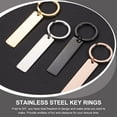 thumbnail image 2 of 25 Pcs Labels Tag Blank Stainless Steel Key Chain Glossy Strip Hangtag DIY Carving Making Tags Rectangle Keychain Pet, 2 of 6