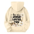 thumbnail image 5 of Grblisyd Christian Hoodies Christian Bible Verse JESUS LOVES YOU Hoodie for Teen Girls Cute Letter Graphic Hoodies Long Sleeve Pullover Sweatshirt, 5 of 6