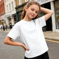 thumbnail image 2 of Mgmyaa Summer Boys & Girls Tops Kids Dry-Fit T-Shirts Solid Black Short Sleeve Crew Neck Ventilated Boys & Girls Tops Activewear Tees for Ages 3-15, 2 of 7
