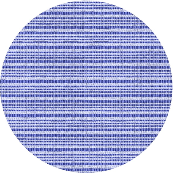 Ahgly Company Indoor Round Patterned Royal Blue Area Rugs, 4' Round