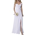 thumbnail image 5 of Vestido de noche de gasa sin mangas con cuello redondo, vestido de dama de honor de cintura delgada, vestido de Temperamnet sólido, vestido de fiesta de graduación, 5 of 5