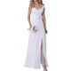 thumbnail image 5 of Vestido de noche de gasa sin mangas con cuello redondo, vestido de dama de honor de cintura delgada, vestido de Temperamnet sólido, vestido de fiesta de graduación, 5 of 5