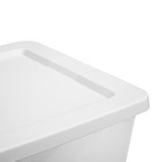 (2 pack) Sterilite 58 Quart Medium Storage Bin, Clear Plastic Storage Container with Snap-On Lid, White
