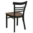thumbnail image 4 of Flash Furniture HERCULES Series Black Three-Slat Ladder Back Metal Restaurant Chair - Cherry Wood Seat, 4 of 7