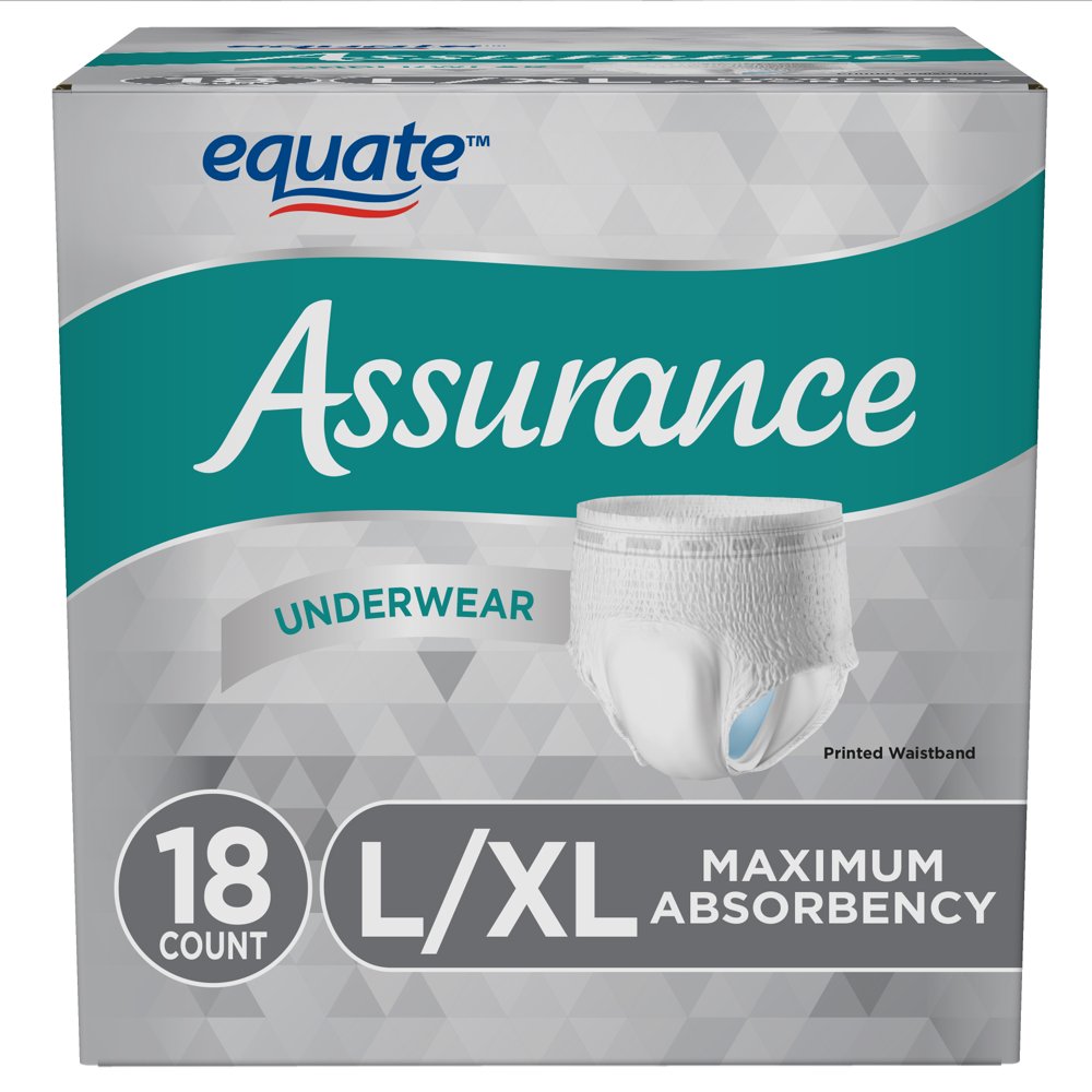 Assurance Underwear for Men, Size L/XL, 18 Count