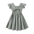 thumbnail image 1 of Vestido Dutebare de lino y algodón con volantes para niñas pequeñas, 120, 1 of 6