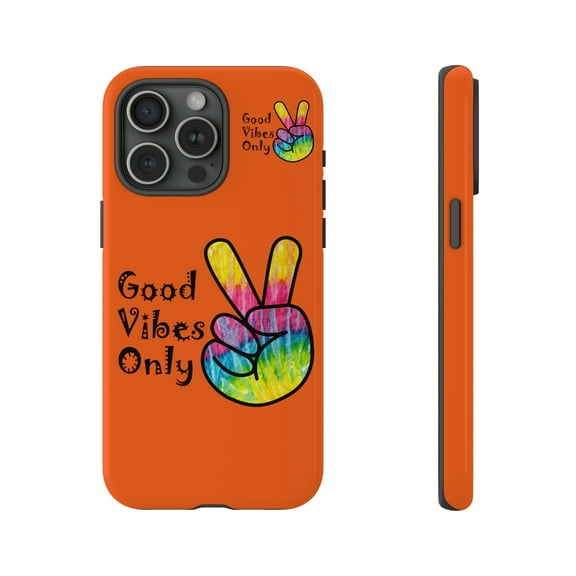 Good Vibes Only Orange Tough iPhone 15 Case-iPhone 14-iPhone Case-iPhone