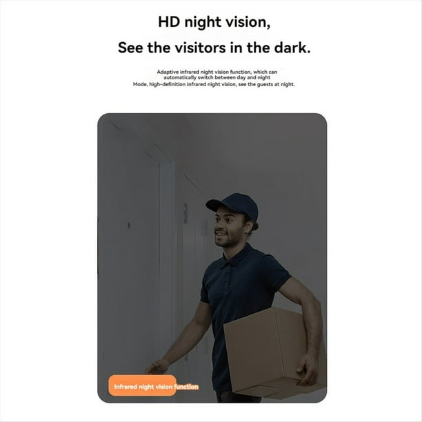 Kit de Timbre Inteligente Inalámbrico con Vídeo, Cámara con Timbre con Vídeo WiFi, Visión , Audio Bidireccional, Almacenamiento en la Nube, Timbre de Seguridad