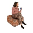 thumbnail image 2 of Abstract Rectangle Pouf, Bohemian Pattern of Strokes in Earth Tones, Under Desk Foot Stool for Living Room Office Ottoman with Cover, 25", Burnt Orange Multicolor, by Ambesonne, 2 of 4