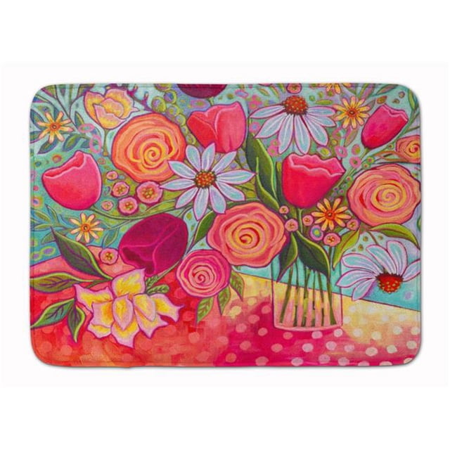 Tapis de Mousse à Mémoire de Forme Lavable en Machine à Pois 19 x 27 Po