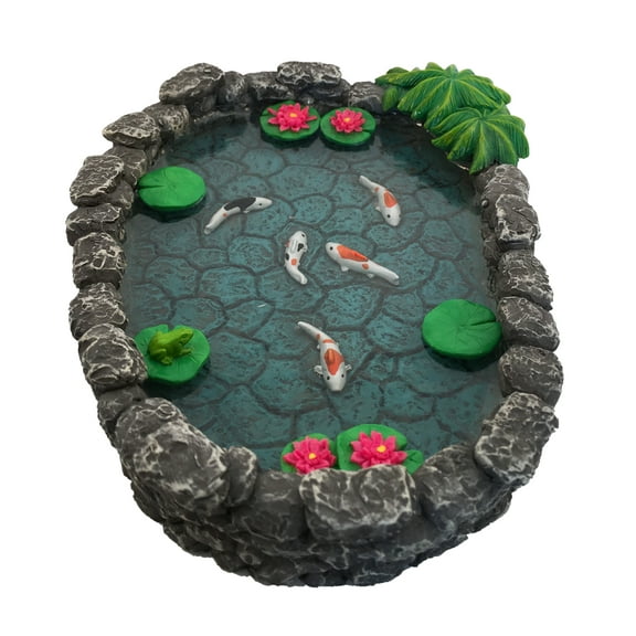 KOI Miniature Pond - Koi Pond for a Fairy Garden. A Miniature Pond for a Miniature Fairy Garden and Enchanted Garden Accessories by GlitZGlam
