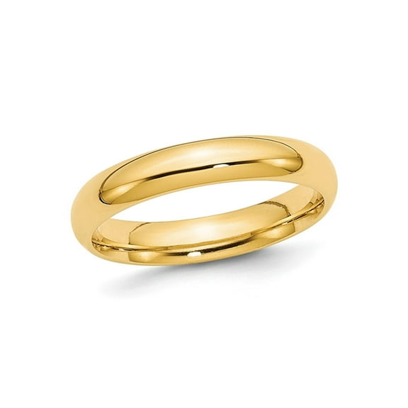 Gem & Harmony Ladies 10K Yellow Gold 4mm Polished Wedding Band Ring for Women