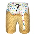 thumbnail image 3 of Logiee White Ice Cream Print Mens Swim Trunks Quick Dry Board Shorts,Breathable Hawaii Beach Shorts Swimwear Bathing Suits-3X-Large, 3 of 6