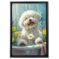 thumbnail image 2 of Funny Bathroom Wall Art CuteBichon Frise Dog Canvas Print Dog Bathtub Picture Humor Animal Artwork Painting for Restroom Bathroom, Sister Birthday Gifts, Christmas Gifts, 2 of 6