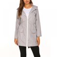 thumbnail image 2 of PENGXIANG Nouveau Imperméable Léger pour Femmes Veste de Randonnée Extérieure à Capuche Veste Imperméable Longue, 2 of 9