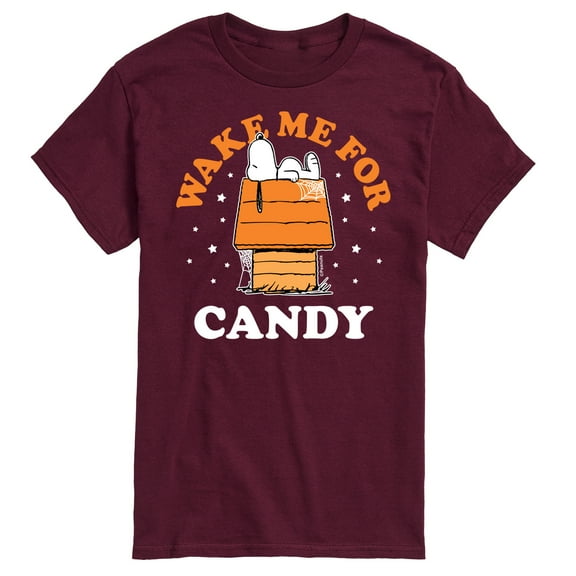 Peanuts - Wake Me For Candy - Men's Short Sleeve Graphic T-Shirt