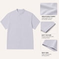thumbnail image 2 of Men’s Short Sleeve Band Collar Shirt, Lyocell Viscose Linen Blend Button Down Casual Summer Shirt, Relaxed Fit Lightweight Top, 2 of 6