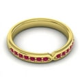 thumbnail image 3 of Bague d'Éternité de Mariage pour Femmes en Or Jaune Massif 14K, Forme Ronde Fine, Rubis Rouge 0,20 Ct, Taille 6,5 par Diamond-Capitals, 3 of 8