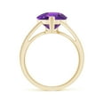 thumbnail image 2 of ANGARA Natural 2.5 Ct. Amethyst with Diamond Side Stones Ring in 14K Yellow Gold for Women (Ring Size: 11.5), 2 of 9